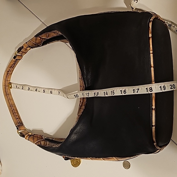 Brahmin Small Shoulder Purse/ Bag Black and Tan - Picture 13 of 16